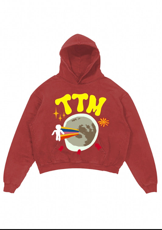 TO THE MOON HOODIE RED