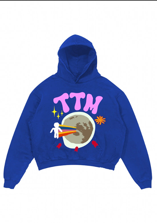 TO THE MOON HOODIE BLUE
